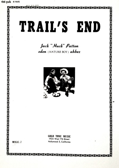 Sheet music for the first Ahbez/Patton single, from 1949.